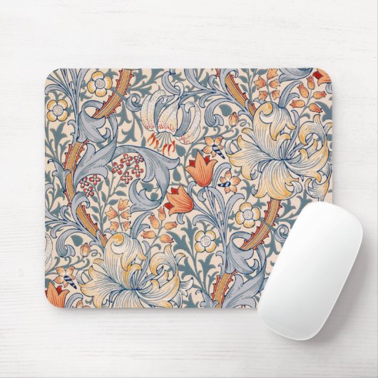 Golden Lily, William Morris Mousepad (Mit Mouse)