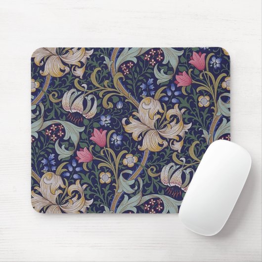 Golden Lily, William Morris Mousepad (Mit Mouse)
