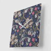 Golden Lily, William Morris Quadratische Wanduhr (Winkel)