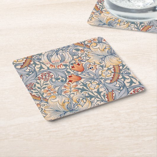 Golden Lily, William Morris Rechteckiger Pappuntersetzer (angewinkelt)