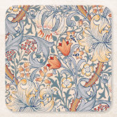Golden Lily, William Morris Rechteckiger Pappuntersetzer (Vorderseite)