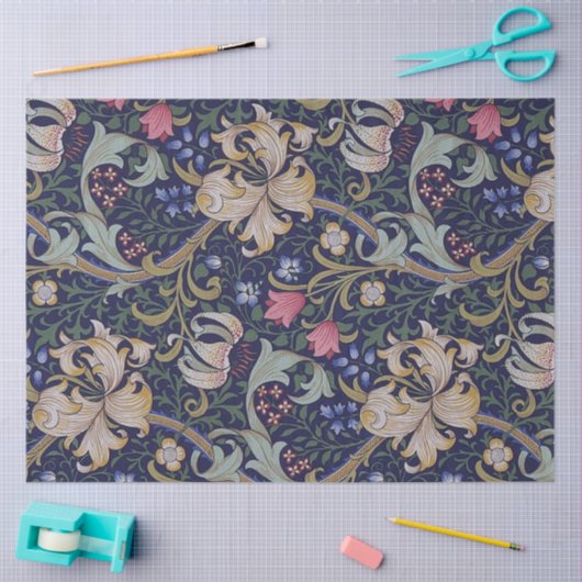 Golden Lily, William Morris Seidenpapier (Basteln)