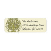 Golden Lime Green Swirl Tree Labels (Vorne)