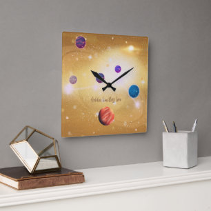 Golden Limitless Liebe Quadratische Wanduhr