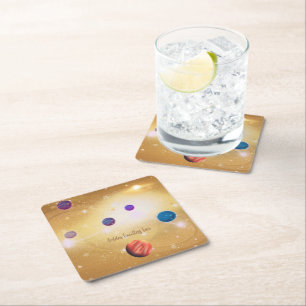 Golden Limitless Liebe Rechteckiger Pappuntersetzer