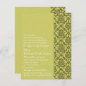 Golden Limon Damask Einladung Postkarte (Vorne/Hinten)