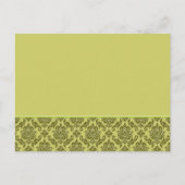 Golden Limon Damask Einladung Postkarte (Rückseite)