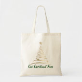 Golden Line Art Christmas Tree Tragetasche (Vorne)