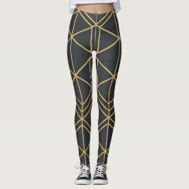 Golden Line Geometry – Seamless Elegant Geometric Leggings