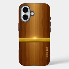 Golden Line Luxury Wood iPhone 16 Hülle