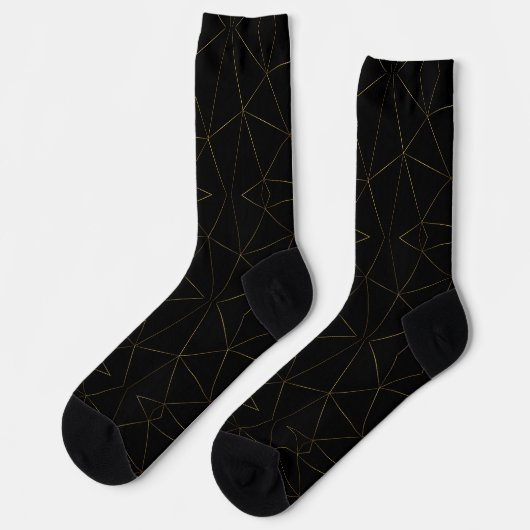 Golden lines with black background socken (Linkes Detail)