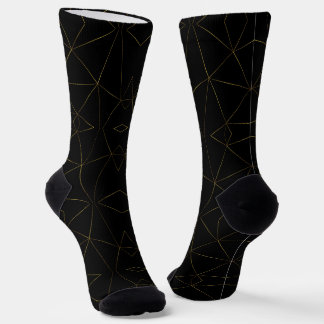 Golden lines with black background  socken