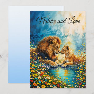 Golden Lion Bunte Wildblumen Einladung