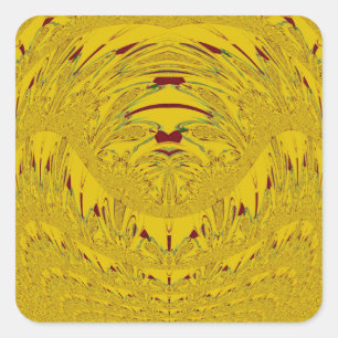 Golden Lion Head Printwerbung Quadratischer Aufkleber