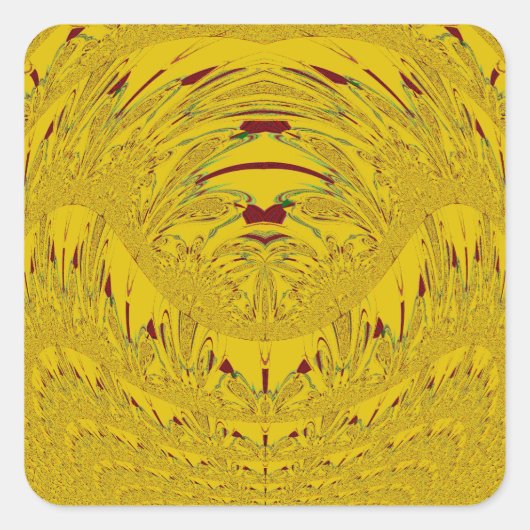 Golden Lion Head Printwerbung Quadratischer Aufkleber (Vorderseite)