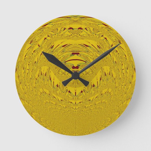 Golden Lion Head Printwerbung Runde Wanduhr (Vorderseite)