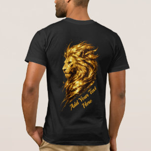 Golden Lion Legacy Personalisierter Luxus-Goldlö T-Shirt