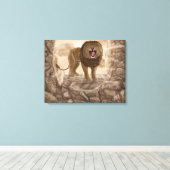 Golden Lion Leinwanddruck (Insitu (Holzboden))