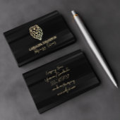 Golden Lion Logo | Schwarzer Streifen Visitenkarte