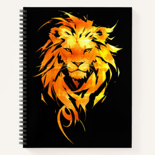 Golden Lion Majestic Portrait Notizblock