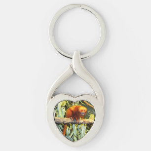 Golden Lion Tamarin Observed, Metallkeyring Schlüsselanhänger