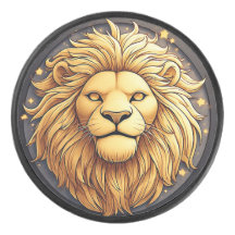 Golden Lion Within Cosmic Circle