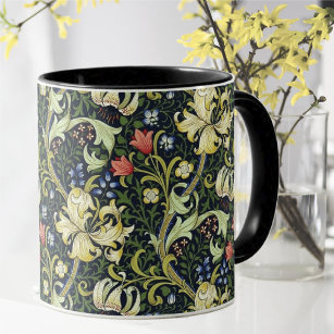 Golden Living Vintag floral Pattern Wilhelm Morris Tasse