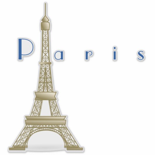 Golden Look Eiffelturm - Paris Aufkleber (Vorderseite)