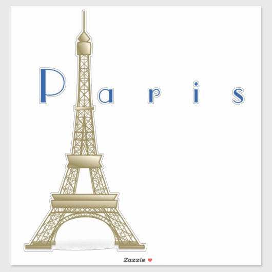 Golden Look Eiffelturm - Paris Aufkleber (Blatt)