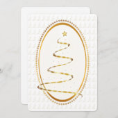 Golden Look Ribbon Weihnachtsbaum Feiertagskarte (Vorne/Hinten)