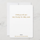 Golden Look Ribbon Weihnachtsbaum Feiertagskarte (Rückseite)