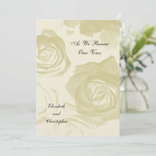 Golden Look Rose Neue Einladung (Stehend Vorderseite)