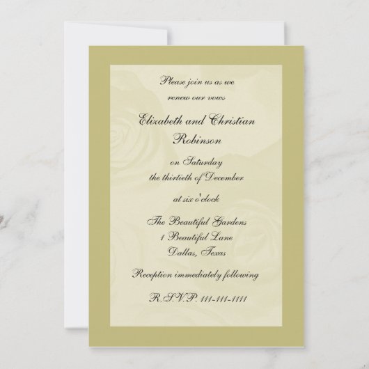 Golden Look Rose Neue Einladung (Rückseite)