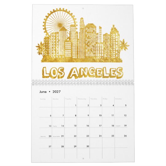 Golden Los Angeles City Kalender (Jun 2027)
