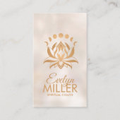 Golden Lotus Blume und Mondphasen Visitenkarte (Vorderseite)