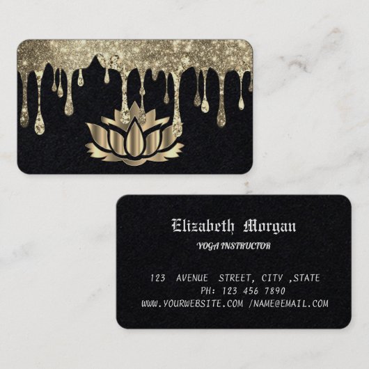 Golden Lotus Blume Visitenkarte (Vorne/Hinten)