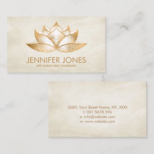 Golden Lotus Blume Visitenkarte (Vorne/Hinten)