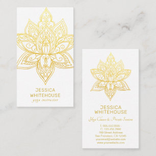 Golden Lotus Blume Visitenkarte