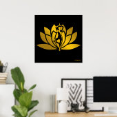 Golden Lotus Blume Yoga Medizin Cool Poster (Heimbüro)