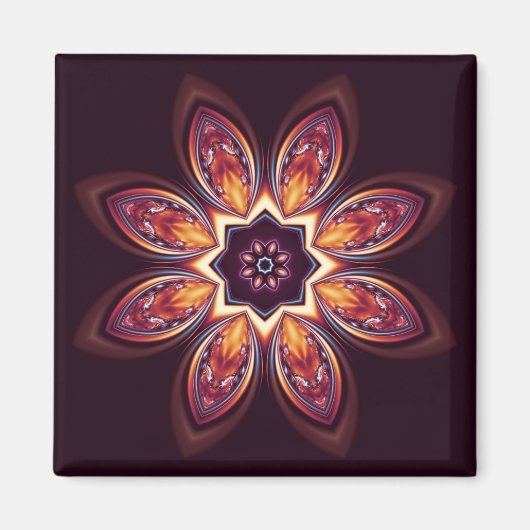Golden Lotus Fraktal Magnet (Vorne)