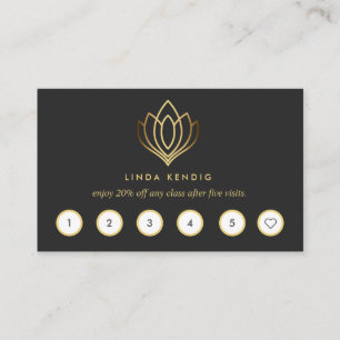 Golden Lotus Grau Yoga für Wellness-Massagen Visitenkarte
