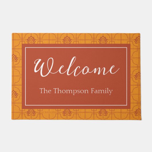 Golden Lotus Grid Pattern - The White Lotus Fußmatte (Vorderseite)