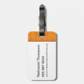 Golden Lotus Grid Pattern - The White Lotus Gepäckanhänger (Rückseite vertikal)