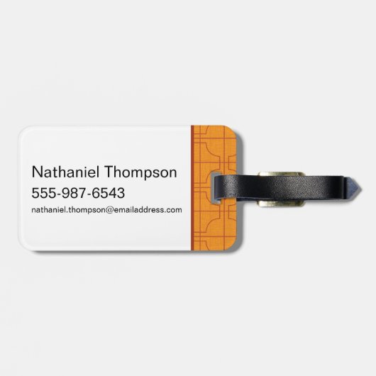 Golden Lotus Grid Pattern - The White Lotus Gepäckanhänger (Rückseite horizontal)