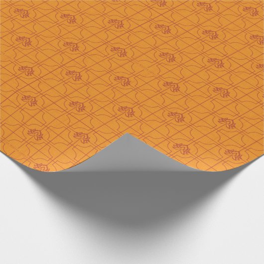 Golden Lotus Grid Pattern - The White Lotus Geschenkpapier (Ecke)
