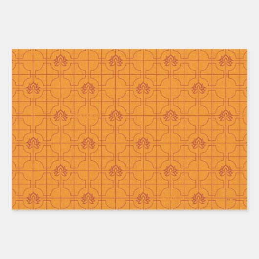 Golden Lotus Grid Pattern - The White Lotus Geschenkpapier Set (Vorderseite 3)