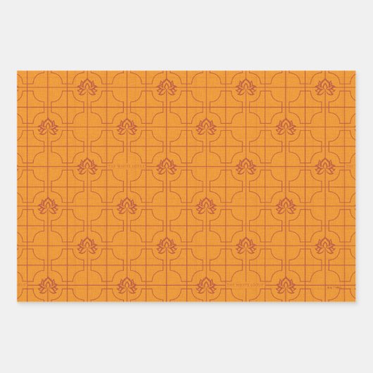 Golden Lotus Grid Pattern - The White Lotus Geschenkpapier Set (Vorderseite 2)