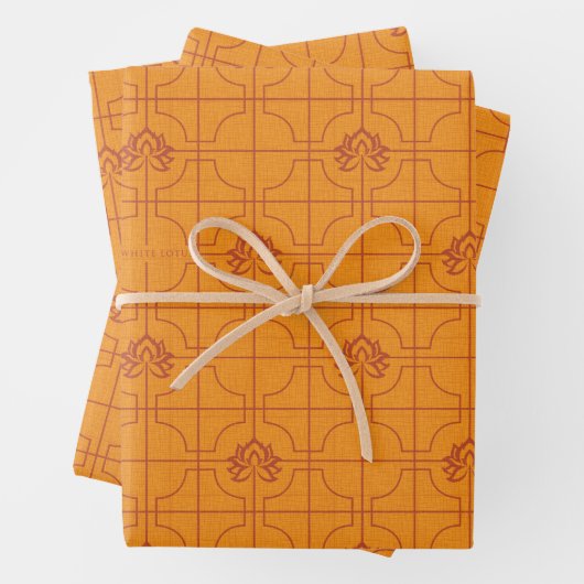 Golden Lotus Grid Pattern - The White Lotus Geschenkpapier Set (Beispiel)