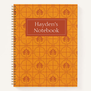 Golden Lotus Grid Pattern - The White Lotus Notizblock