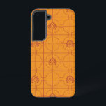 Golden Lotus Grid Pattern - The White Lotus Samsung Galaxy Hülle<br><div class="desc">Mit diesem offiziell lizenzierten The White Lotus Golden Lotus Grid Design strahlt es Wärme und Eleganz aus. Dieses Design vereint moderne Einfachheit und tropischen Charme mit eleganten, geometrischen Mustern ineinander greifender Linien, die mit zarten Lotusmotiven geschmückt sind. Der lebendige goldorange Hintergrund und die kontrastreichen Linien schaffen eine kühne, sonnendurchflutete Ästhetik,...</div>